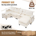 Redlife Modular Sectional Sofa Set with 2 Ottomans, U Shaped Convertible Couch with Storage, 4 Seat Convertible Sectional Couches for Large Living Room, Cloud-Like Comfort