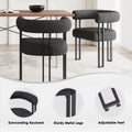 Lot de 2 chaises de salle à manger capitonnées Farini avec accoudoirs, chaises d'appoint modernes rembourrées avec cadre en métal