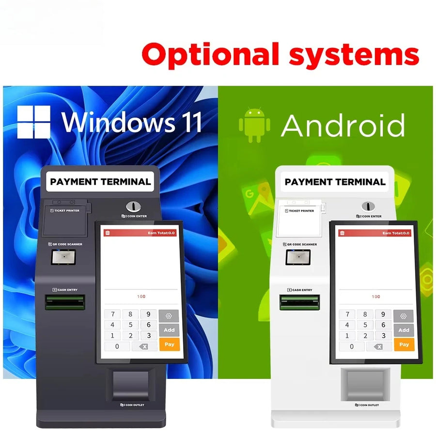 Cash Financial Equipment Banknote Recycler Deposit ATM Bill Ordering Kiosk with Printer