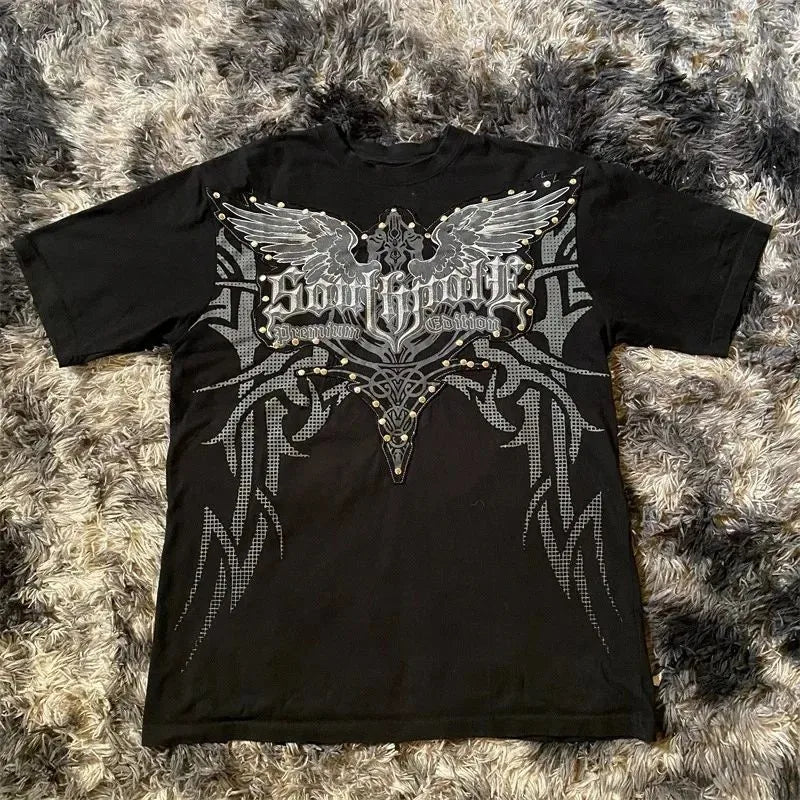 2025 Summer New Men's T-shirt Breathable sweat-absorbing casual roller skating Jesus print Hip-hop Men's T-shirt