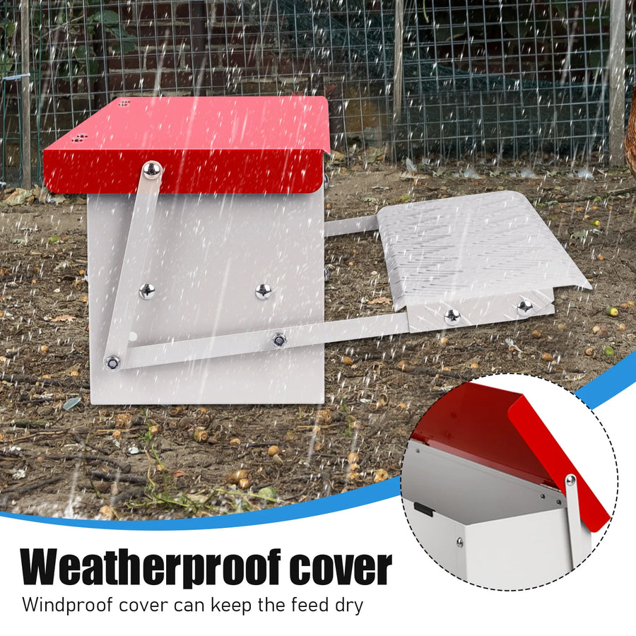 Automatic Feeder with Pedal Feet Poultry Feeder Made Of Metal Automatic Feeder Automatic Feeding Station Farming Automatic Feeder for Chickens, Ducks, Geese