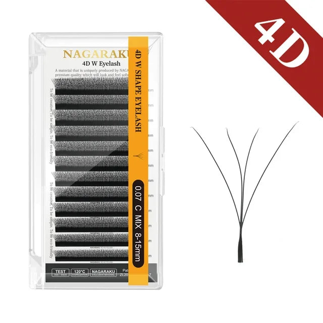 NAGARAKU Automatic Flowering 3D 4D 5D 6D 7D 8D W Shape All Size Premade Fans Eyelash Extensions Natural Soft Individual Lashes