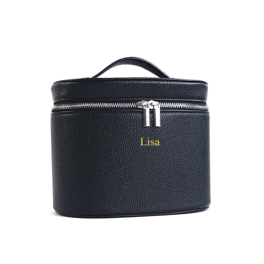 Customizable Names and Letters, Travel Portable Cosmetic Bag Large-capacity PU Leather Cosmetic Box with Internal Storage Box,