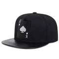 Pu Leather Playing Card Peach Heart K Embroidery Hip-hop Hats Outdoor Adjustable Casual Baseball Caps Sunscreen Hat