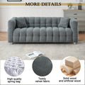 80-Inch Modern Teddy Fleece Sofa, With 2 Cushions 3-Seater  Sofa Suitable for Living Room Bedroom or Apartment Comfortable Deep-Set Leisure Furniture Wide Armrest Design Easy to Assemble