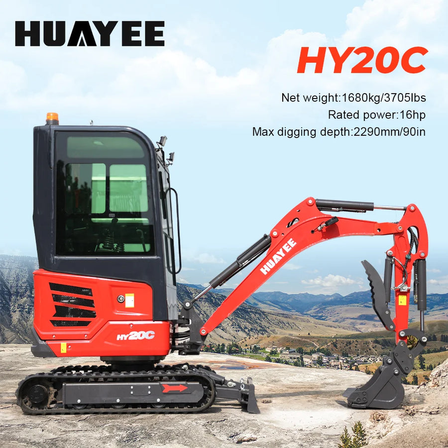 2-Ton Mini Excavator (Powered by Kubota Engine) — Equipped with Cab; Customization Available.
