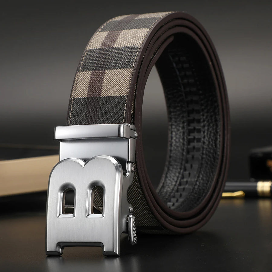 High Quality Leather Belt Men Luxury Brand Designer fashion Canvas Belts for Men Strap Male Metal Automatic Buckle Belt