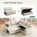 Modular Sectional Sleeper Sofa with Pull Out Bed L Shaped Couch with Storage Seat Sectional Couches for Living, Customized