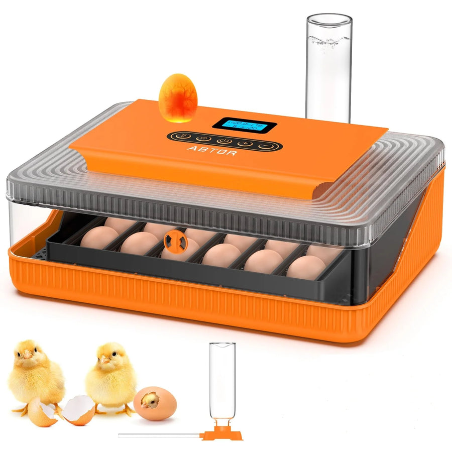 25 Egg Incubator for Hatching Eggs,Automatic Egg Turning and Humidity Control, with Automatic Water Serving,360° View Poultry Incubator for Hatching Chicken Duck Quail Parrot