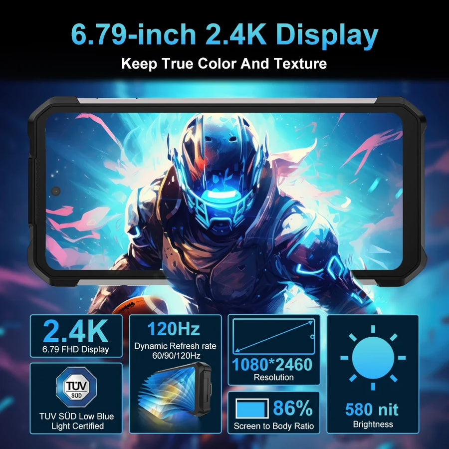 8849 Tank 2 PRO Smartphone robuste avec projecteur Écran 6,79" 2,4K 24 Go 512 Go Téléphone portable 23800 mAh 120 W Téléphone Android 14