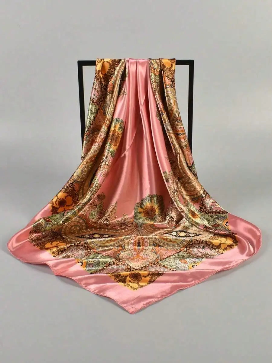 1pc Women's Multicolor Paisley And Paisley Pattern Woven Printed Scarf Shawl, Stylish Headwrap Travel, Party And Evening Events