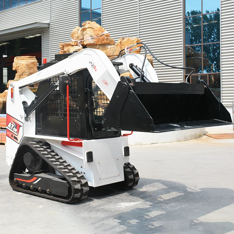 Customized skid steer loader with snow blower, track type small loader, cab, household farm mini skid steer loader, CE EPA