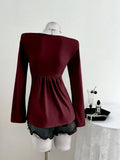 Spring and Autumn New French Design with Twisted Chest, Fashionable Style, Autumn and Winter Hoodie, Long Sleeve Top for Women