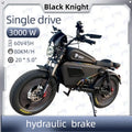 Retro black samurai knight 3000W Motor 60V45AH Long cruise lithium battery E-Bike 20 inch Off-road Fat Tyre Electric motorcycle