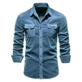 Men's New Corduroy Shirt Cotton Business Casual Long-Sleeved Coat