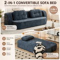 Vacuum Compressed Sofa Bed Convertible 2 in 1 Folding Couch with Soft Cushions Space Saving Floor Sofa for Living Room Bedroom Apartment Guest Room Lounge Modern Upholstered Sleeper Sofa in Blue or Green Easy Setup Comfortable Seating for Adults