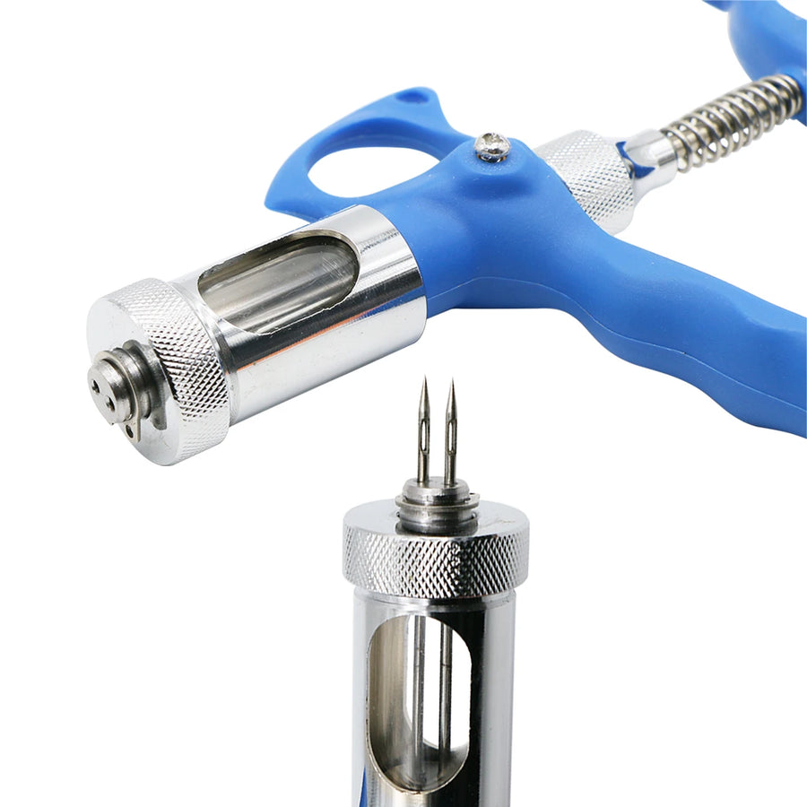 1 Pc 5ml Double Needle Poultry Chicken Pox Vaccine Thorn Syringe Chicken Automatic Continuous Syringe Inoculator