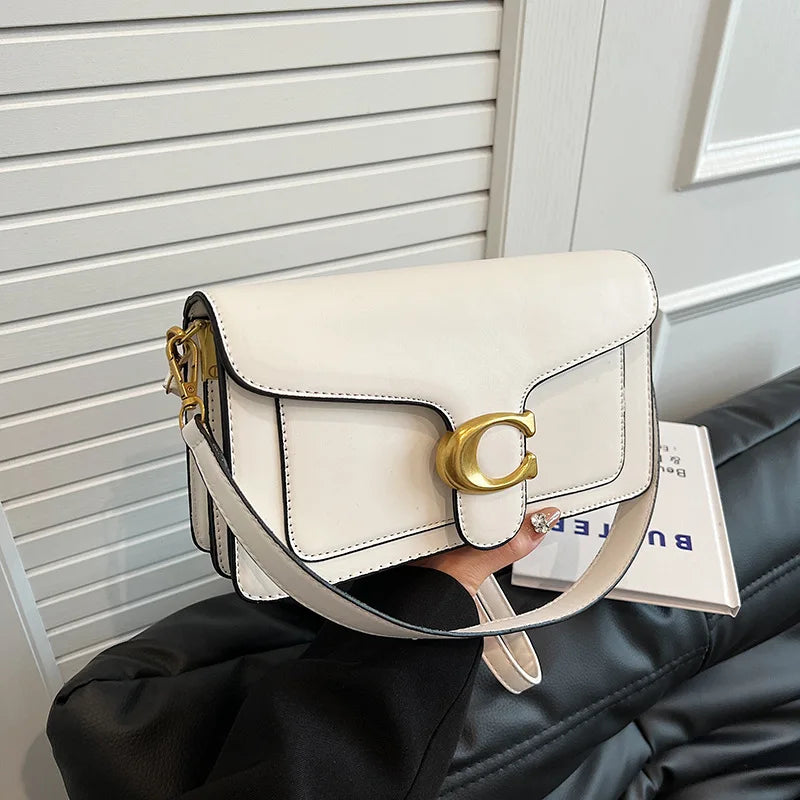 2025 Autumn New niche Bag Women's High-End Texture Solid Color Simple and Versatile Small Square Bag Classic Retro Shoulder Bag