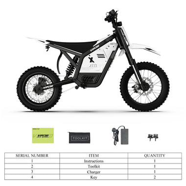 Electric Bike VIPCOO H2 3500W 48V 23AH Electric Motorcycle 12/14" Fat Tire Dirt Bike for Teenagers and Adults