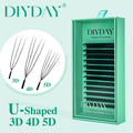 DIYDAY U-shaped 3D 4D 5D 6D Eyelash Extension New Style U Shape W Bloom Lashes Premade Fans Lightweight Fluffy Mink Faux Eyelash
