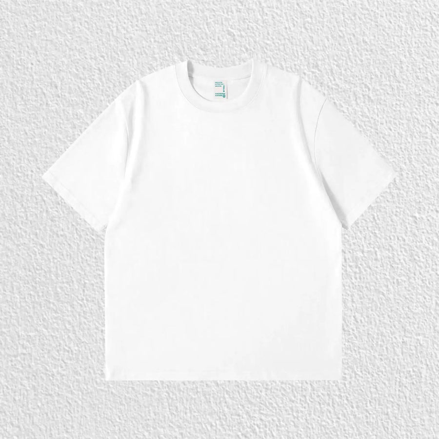 Pure White 260g Heavy T-shirt Men's Summer Pure Cotton Short-sleeved New Men's and Women's Streetwear