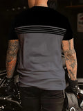 The 2025 summer new men's T-shirt features a casual, fashionable comfortable soft and breathable 3D striped pattern print