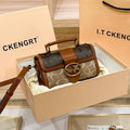 New minimalist and fashionable small handbag, contrasting color women's bag, high-end carriage crossbody bag, portable box bag