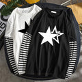 Women Star Y2K Print Graphic Fake Two Long Sleeved T-shirts Fashion Gothic Retro Casual Loose Fake Two Long Sleeved T Shirt
