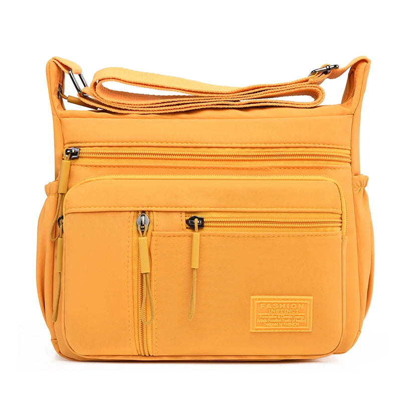 Fashion Women's Crossbody Bag Multi-Pockets High-Quality Waterproof Nylon Large Capacity Shoulder Messenger Handbag