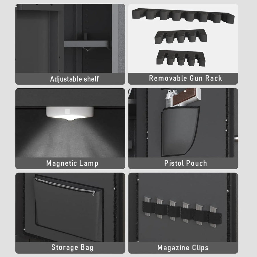 30-40 Large Gun Safe for Rifles and Pistols, Unassembled Digital Gun Safe, Rifle Safe with LCD Keypad and Adjustable Shlef
