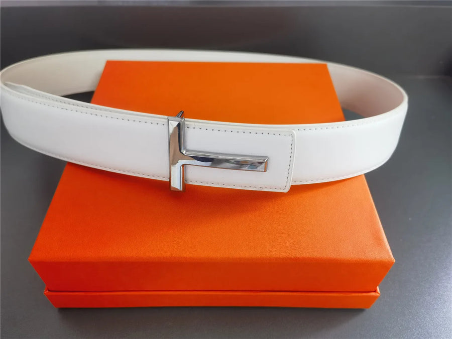 High Quality 3.8cm Leather Business Men Belt Luxury Brand Designer famous Belts for men Jeans Strap Male Metal Buckle belt