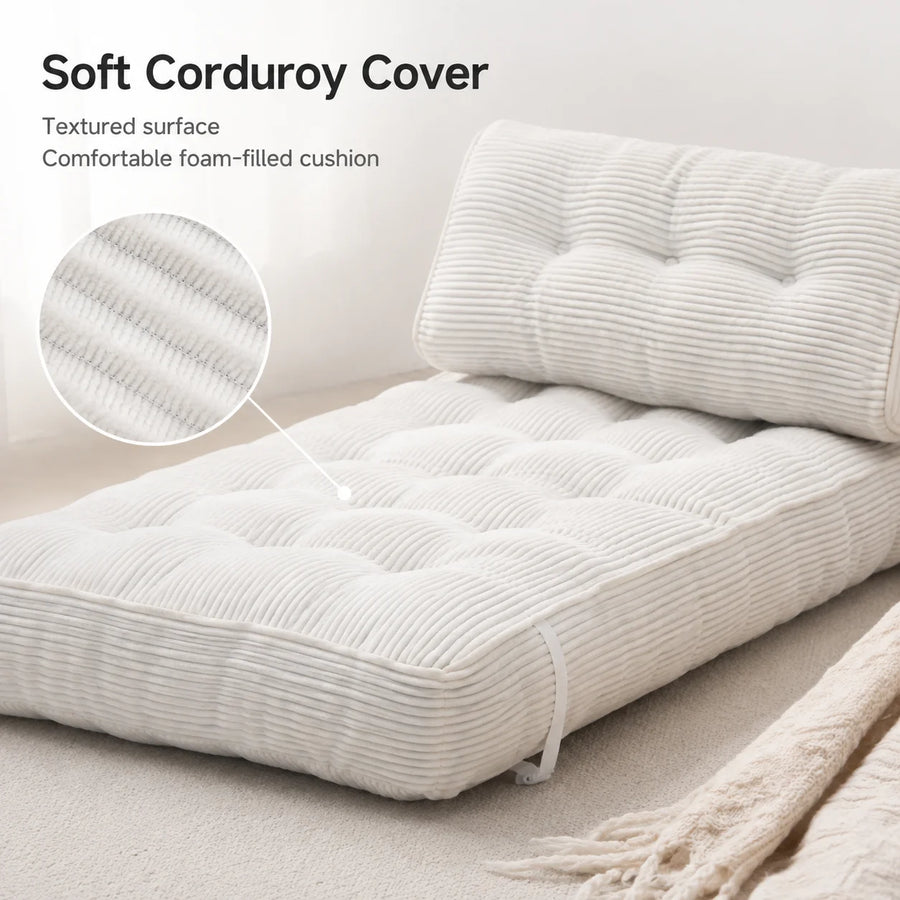 Folding Sofa Bed Convertible Sleeper Chair 1 Seat Floor Sofa Lounge with Back Support Pillow for Living Room Bedroom Guest Room