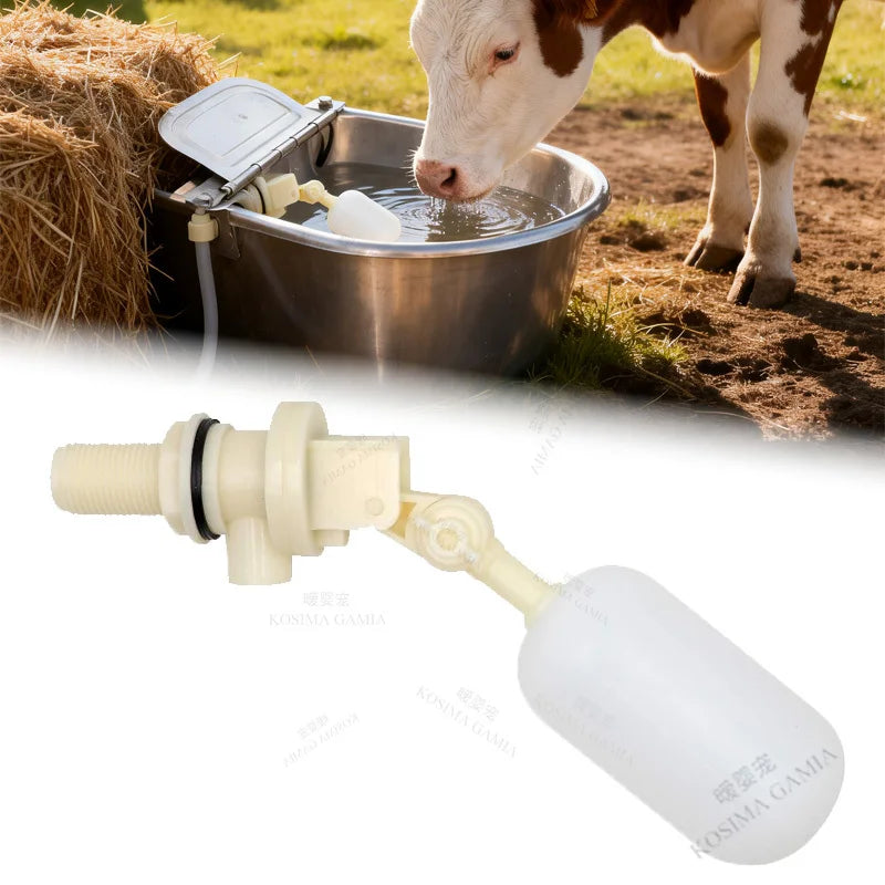 For Farm Livestock 1/2" Cattle Water Float Valve Auto Water Bowl Horse Goat Sheep Pig Dog Trough Anti-Corrosion Durable Supplies