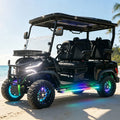Electric Golf Cart 4 Seater with Colorful RGB LED Underglow Lights Lithium Battery Offroad Golf Buggy