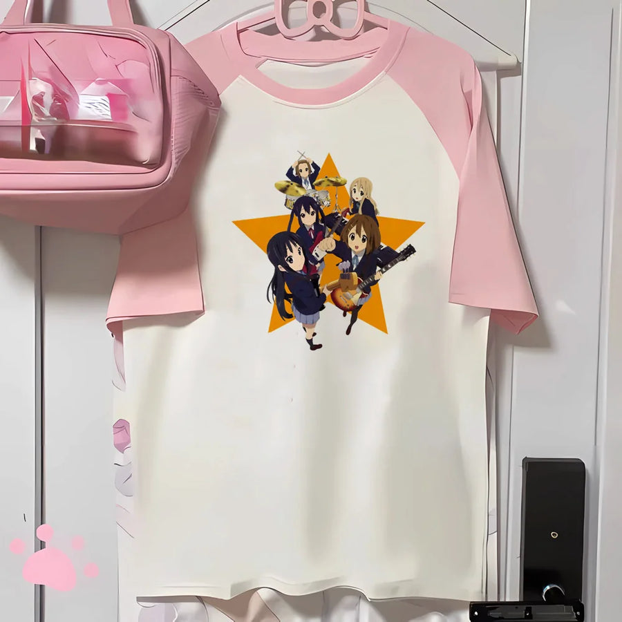 K-on t-shirts women comic t shirt female designer funny graphic clothes
