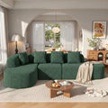 Green Oversized L-Shaped Sectional Sofa with Deep Seat and Chaise for Living Room or Bedroom, Ready to Use