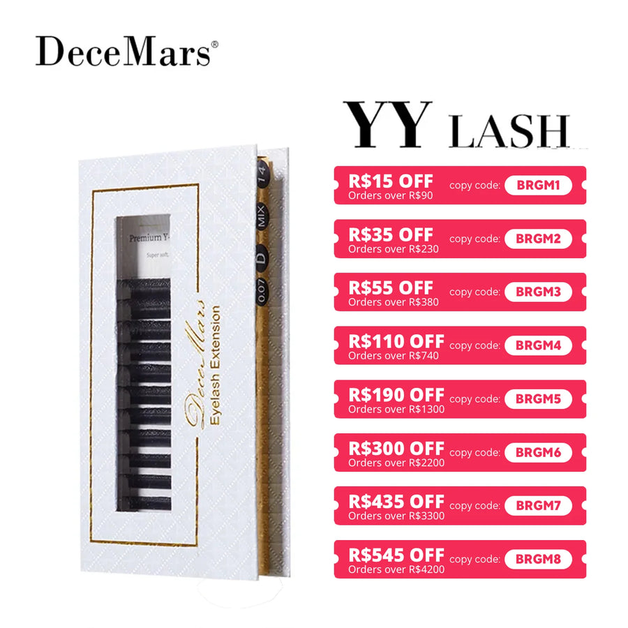 DeceMars YY Eyelash Extension 6mm-18mm Length Black