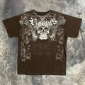 European and American Summer Men's Fashion Gothic Skull Print Comfortable Breathable Round Neck T-shirt Outdoor Street Top