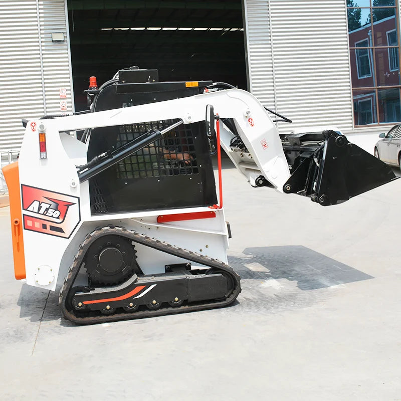 Customized skid steer loader with snow blower, track type small loader, cab, household farm mini skid steer loader, CE EPA