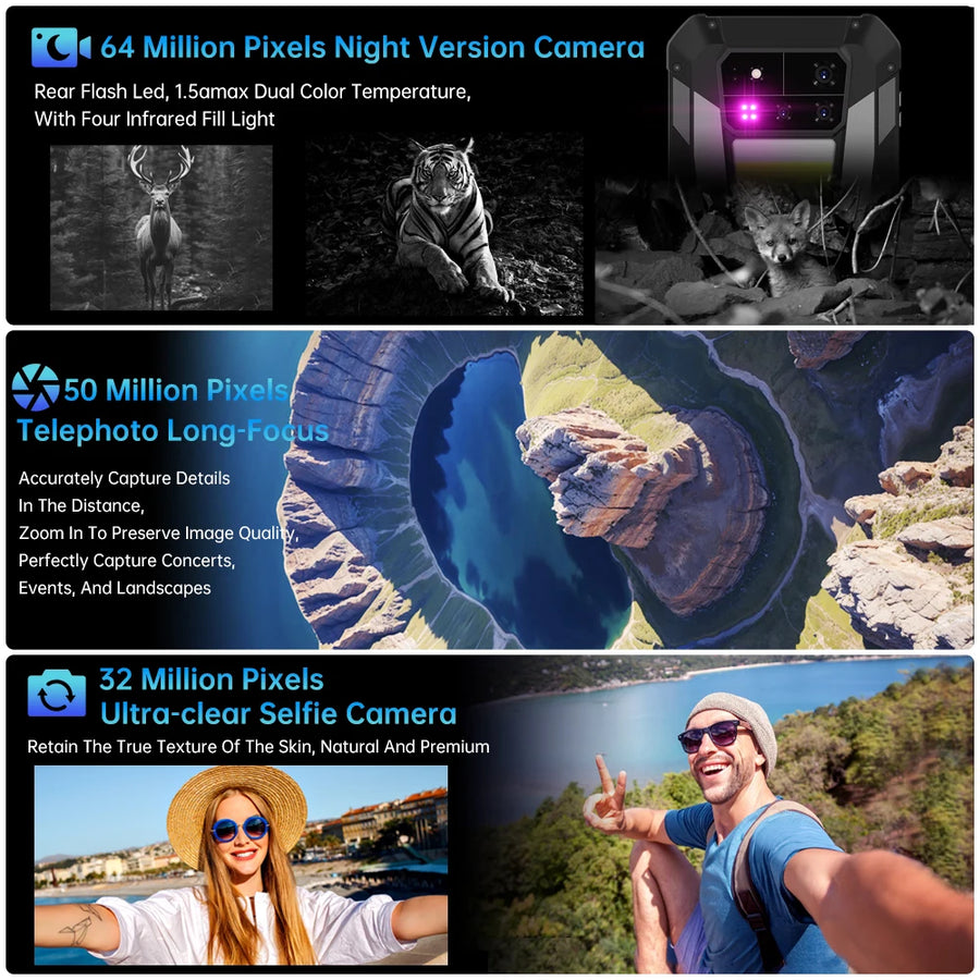 8849 Tank 4 Pro Unihertz 5G Rugged Projector Smartphone 1TB 36G Android 16 Sports Phone 11600mAh Dimensity8300 AMOLED 120HZ
