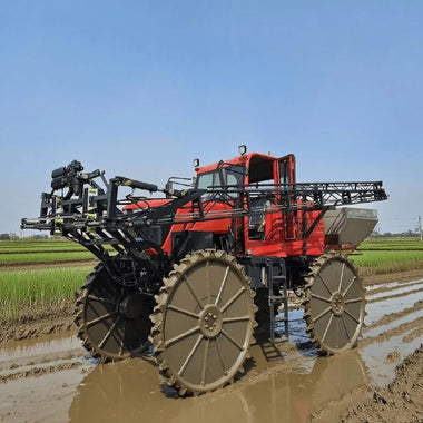 Paddy Field Self Propelled Boom Sprayer High Clearance Agriculture Machine Dual Liquid Fertilizer Tank Farming Asset