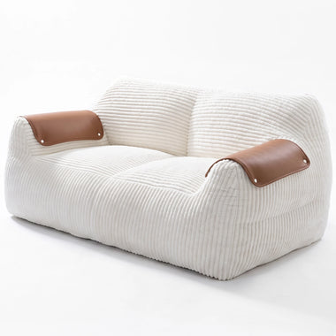 Emhomee Double Pouf Géant pour Couples, Canapé de Sol Surdimensionné 2 Places avec Housse Amovible, Chaise Longue Douce en Velours Côtelé pour Deux, Canapé Confortable pour Salon, Soirée Cinéma, Appartement