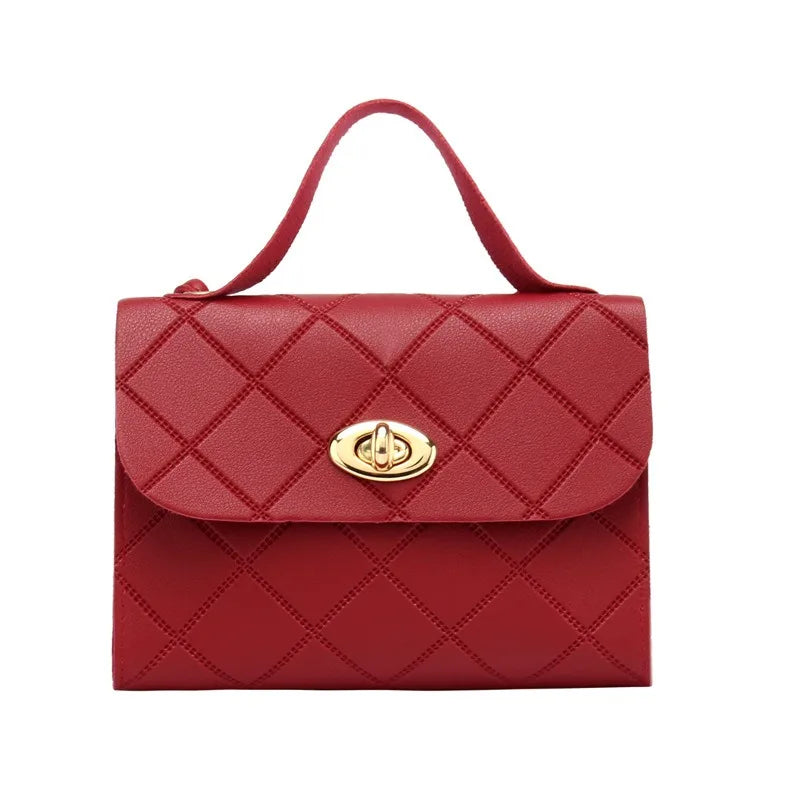 Rhombus striped square bag women handbags2025 Korean version handbag foreign trade wholesale fashion bag