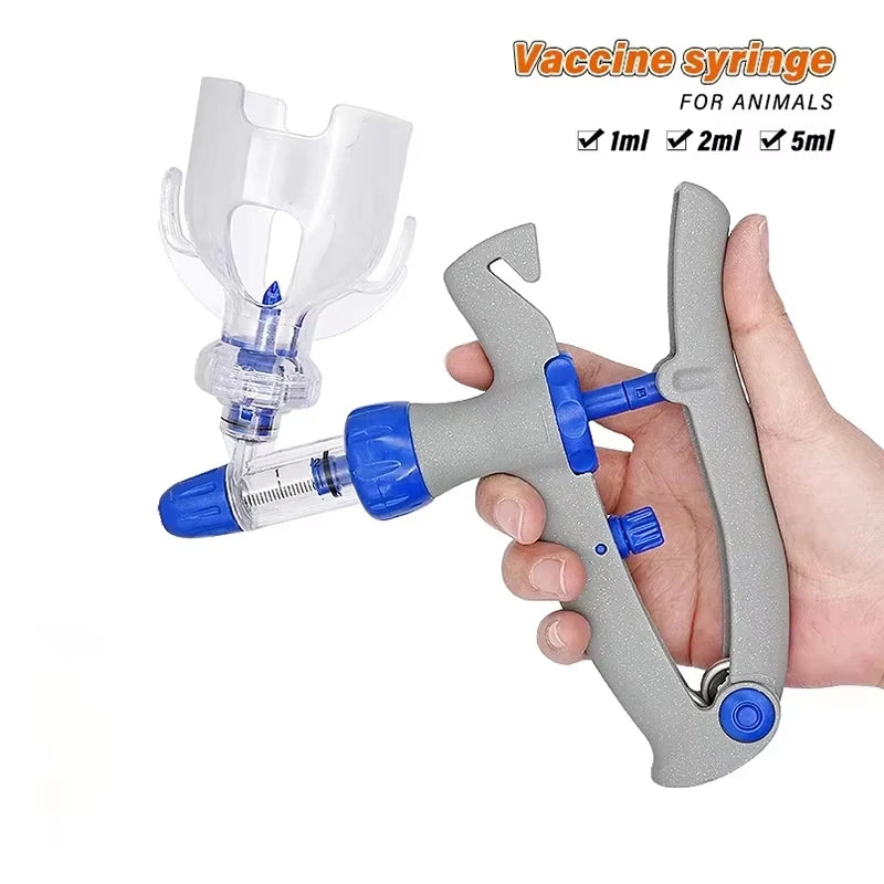 1ml 2ml 5ml 10ml Automatic Veterinary Injector Continuous Syringe Adjustable Durable Vaccine Injection Injector Poultry Tool