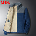 Winter Mens Fleece Warm Jackets Casual Man Thicken Windbreaker Coats Men Sports Soft Shell Stand Collar Tactical Jackets 8XL