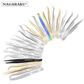 NAGARAKU Eyelash Extension Tweezers Makeup Stainless Steel Eyelash 3D accurate Clip