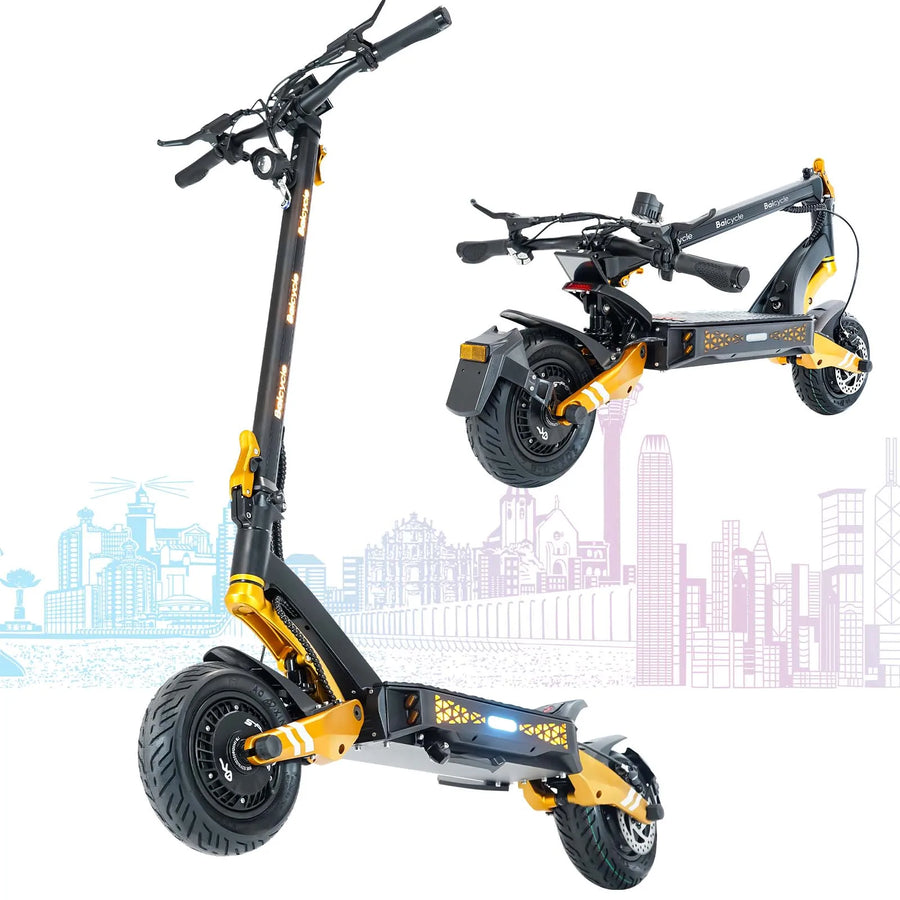 Foldable Electric Scooter for Adults, Motor 3000W*2, 50V 23Ah Battery, Long Range 50-70 Miles, 10" Off-Road Tires, High Power Commuter Scooter