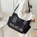 Japanese Harajuku School Bags for Girls New Transparent Itabag Shoulder Crossbody Bag DIY Badges Display Plate Ita Bag