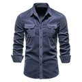 Men's New Corduroy Shirt Cotton Business Casual Long-Sleeved Coat