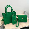 3pcs/set Embossed Women's Handbag Stylish Crossbody Bag, Clutch and Wallet, Solid Color Fabric Shoulder Bag for Women Daily Use